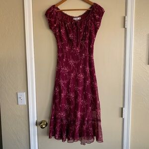 Vintage 90's Jody Floral Babydoll MIDI Dress 9-10 Peasant Romantic Fairy